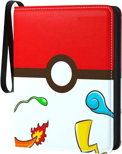 Album da collezione per carte collezionabili - Album di carte da collezione con cerniera - Raccoglitore a 4 tasche - 55 pagine per 440 carte - Poke Ball-Design - Rosso