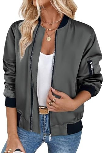 Zeagoo Chaqueta Bomber Ligera Para Mujer Urbano Chaqueta Motociclista