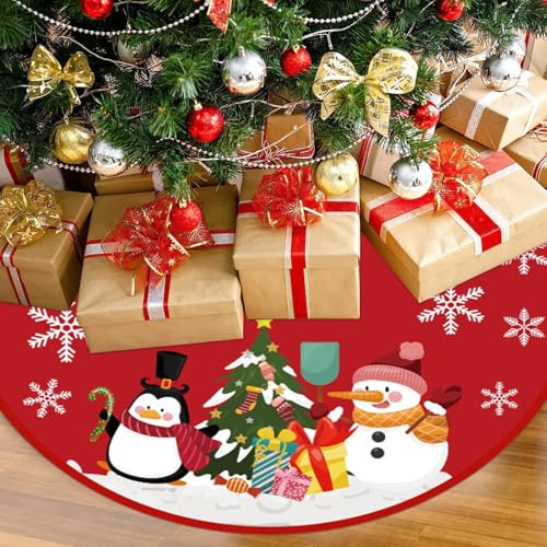 Weihnachtsbaum Decke 88cm, Weihnachtsbaum Rock Baumdecke Weihnachtsbaumrock Weihnachtsbaumdecke Rund Tannenbaum Tannenbaumdecke Christbaumdecke Christmas Tree Skirt Decorations Dekorationen Rot