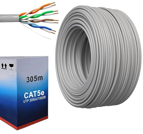 ATEK CAT5e Ethernet Cable 305m – Bulk RJ45 LAN Network Cable | High-Speed Gigabit Internet Data Cable for Router, Modem, Smart TV, PC, Laptop, Gaming Console, CCTV & Home Office Networking
