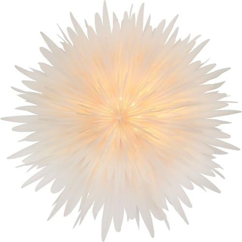 Mea-Living Stella Dalia weiß 60 cm, Papierblume aus Pergamentpapier - Leuchtstern, Papierstern, Weihnachtsstern