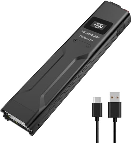klarus FlatTac X1 Uitra Slim Tactical Taschenlampe, 4200 Lumen, kompakte Taschenlampe mit Doppelschalter, IPX6 wasserdicht,perfekt für den Einsatz im Freien, im Dienst und im Notfall