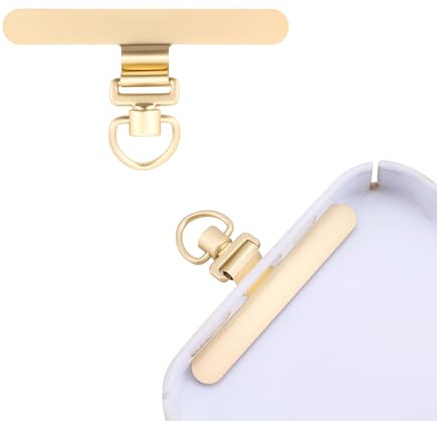 Phone Tether Tab, Ultra-Thin Phone Strap Patch 360° Rotatable Phone Patch for Lanyard Universal Strap Tether Tab for Cell Phone (Gold)