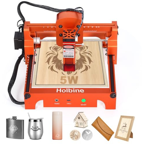 Holbine Engraver - 5W D5 Mini Engraving Machine - Easy Setup for Beginners