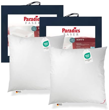 PARADIES 2 Stück Softy Kopfkissen Kissen Faserkissen 80x80 waschbar
