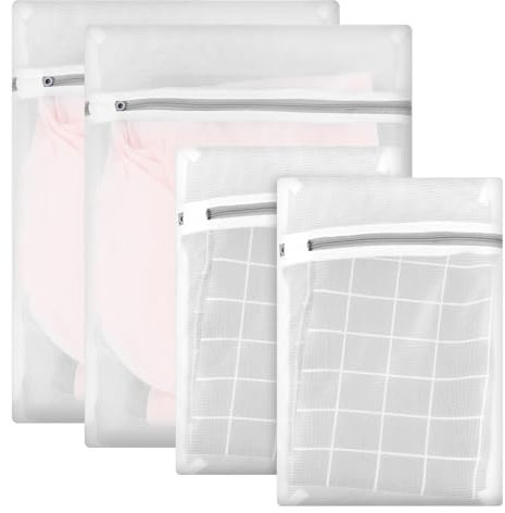 Nogeqi 4 Stück Wäschebeutel für Waschmaschine, Bh Wäschenetz mit Reißverschluss, Langlebiger Wäschenetze Reise Wäschesäcke Laundry Bags für Feinwäsche Hemden Socken Schuhe (40 x 30cm/30 x 20cm)