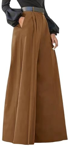 lozssnigzi Jupe Culotte Femme Été Longue Chic Fluide Pantalons Décontractée Taille Elastique Léger Pantalon avec Poches Large Ample Jupe Culotte