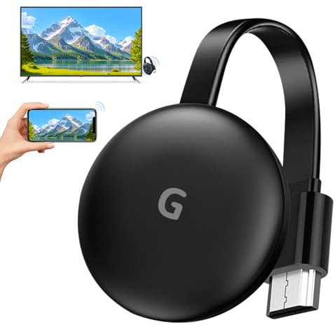 CLIUNT 2.4/5 GHz Dongle HDMI Wireless, 4K 1080P HD Wireless WiFi Display Dongle, Miracast HDMI Dongle Compatibile con Android/i-OS/Supporta Airplay/DLNA/Smartphone