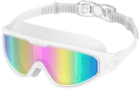 Ambiende simglasögon unisex stor ram HD-lins | dykglasögon vuxna anti-dimma UV-skydd | professionella simglasögon för simning dykning
