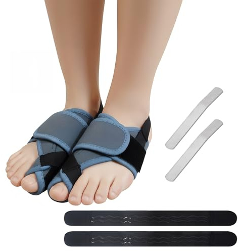 Alyxen 1 Paar Hallux Valgus Korrektur mit 2 Winkeleisen Zehenspreizer Zehenschutz, Hallux Valgus Bandage zur Zehenbegradigung für Tag und Nacht, Hallux Valgus Korrektur Schiene für Herren und Damen