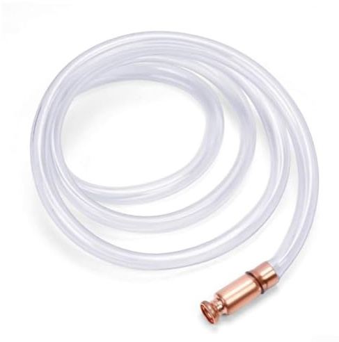 2M Siphon Hose with Copper Self Priming Jiggler Pump, Suitable for Fuel Oil, Diesel, Water, and Other Liquids Transfer, PVC Hose with 18mm Diameter