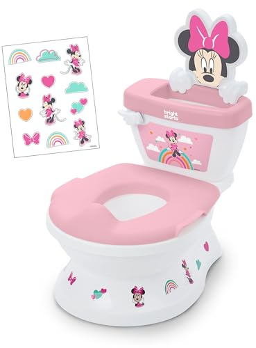 Disney Baby Mimmi Pigg Min Storlek Potträning Toalett av Bright Starts, Småbarn Potstol med Spolning & Hejserande Ljud, Avtagbart säte med stänkskydd och handtag, Åldrar 18+ Månader, upp till 22,7 kg