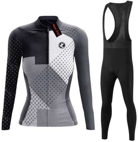 UGLY FROG Neue Größe Fahrradbekleidung Set Damer Radtrikot Langarm Vindtäta Damer Thermische Fleece med 20D Polster Byxor