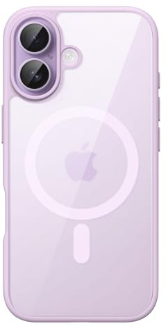 JETech Cover Magnetica per iPhone 17 6,3 Pollici Compatibile con MagSafe, Antiurto Paraurti Custodia, Solida Colore Opaco TPU Telaio, Anti-Graffio Retro Trasparente (Lavanda)
