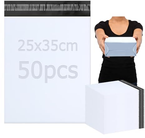 PDKKFF 50 Stück 25x35cm Versandbeutel, Versandtaschen Vinted | Versandtüten für kleidung, Shipping bags, Versandtasche Plastik mit Selbstklebeverschluss blickdicht