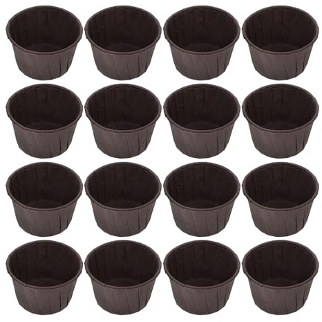 TOYANDONA Pirottini per Cupcake di Carta Bordo Arrotolato, Set da 50 Pirottini Color Caffè, Stampi Antiaderenti per Cottura Casalinga di Piccole Tazze, per Feste e Dolci Fatti in Casa