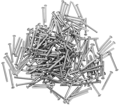 COHEALI Rivets Solides en Acier Inoxydable 2 X 20 Mm, Tête Bombée Demi-ronde, Kit de 200 Pièces pour Bricolage, Travail du Cuir Bois, Fixation Résistante et Pratique