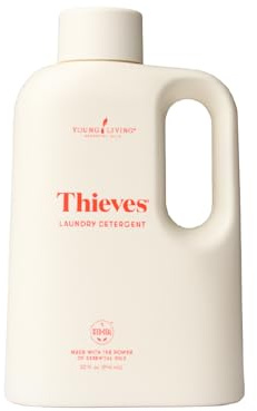 Young Living Thieves Laundry Soap | 32oz | Concentrated Laundry Detergent | Plant Based Formula with Essential Oils | Lemon, Cinnamon, & Rosemary Oil | Made for Sensitive Skin | Cleaning Supplies