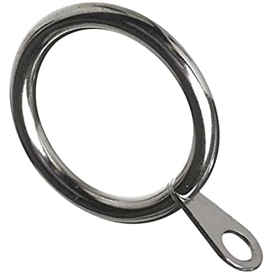 Merriway BH03193 Anelli per Aste per Tende in Metallo con Occhiello Fisso, Bianco, Set di 8 Pezzi