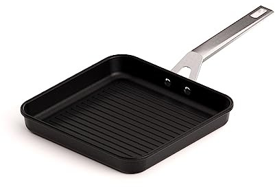 Valira Aire - Grill Premium de 23x23 cm hecho en España, aluminio fundido con antiadherente reforzado, apto para inducción
