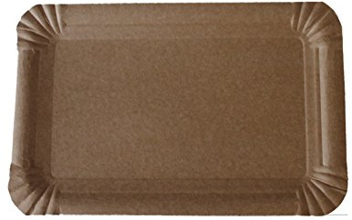 PGV 250 Pappteller 13 x 20 cm eckig natur braun Imbiss Einweg Grill Kuchen