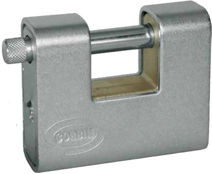 LUCCHETTO ANTISCASSO CORBIN CORAZZATO x SERRANDA 81MM antitaglio