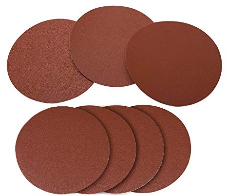 Saipor 70pcs 5 Inch PSA Sanding Discs Pad NO-Hole Self Adhsive Back | Aluminum Oxide Sander Disk 80/100/120/150/180/240/400 Grit Sandpaper