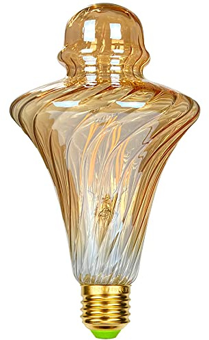 TIANFAN LED-Birnen Vintage 4W 2500K warmweiße Kristall-LED-Glühbirne 220/240V Edison-Schraube E27-Sockel Spezial-dekorative Glühbirne G125 (Twist Cone)