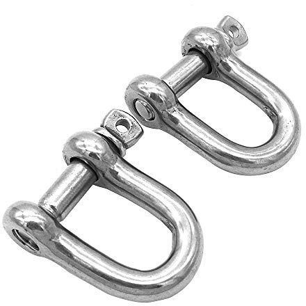 Nuzamas Lot de 2 anneaux en D en acier inoxydable 304 Filetage M12