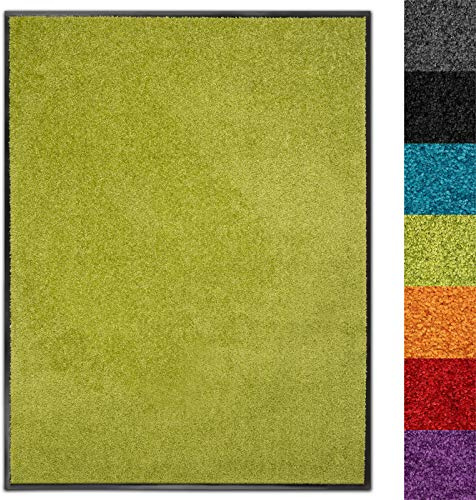Floordirekt Schmutzfangmatte Use&Wash - Türmatte Sauberlaufmatte Fußabtreter - Fussmatte Teppich - für Flur Eingang Eingangsbereich - rutschfest & waschbar (60 x 90 cm, Lemon 110)