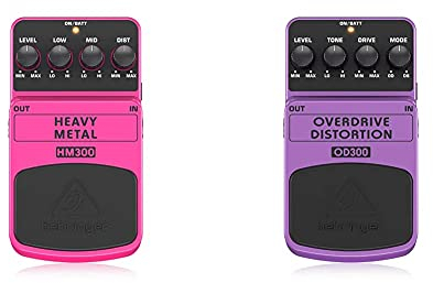 Behringer Heavy metal HM300 Distortion-Effektpedal & Overdrive/Distortion OD300 Overdrive/Distortion Effektpedal