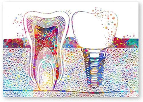HXXCB - Diamond Painting - Aquarell Zahn Zahnarzt Zahnklinik DIY 5D Diamant Painting Set,Vollbohrer Stickerei Malerei Crystal,für Home Wanddekoration 30X40Cm