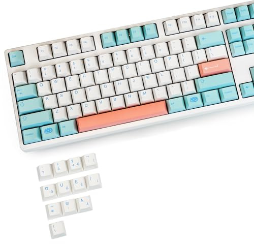 MOLGRIA Noel GMK Keycaps, PBT Cherry Profile Dye Sublimation Key Caps with UK, DE, IT, FR, ES Supplement Keycap for MX Switch ISO/ANSI Layout Mechanical Keyboards (UK+ISO)