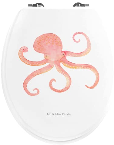 Mr. & Mrs. Panda Motiv WC Sitz Tintenfisch - Geschenk, Klobrille, Krake, Arme, Ozean, Gute Laune, Toilette, Tiere, Klodeckel, Wasser, lustige