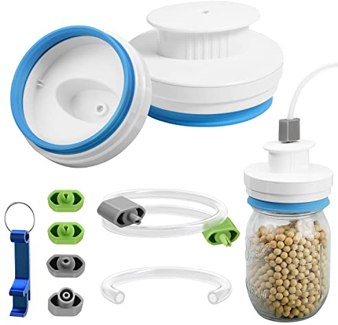 Arozxin Mason Jar Vacuum Sealer, Compatible with Foodsaver's VS and FM Series, NutriChef PKVS40BK, etc. with Can Opener | Canning Sealer Attachment Kit Compatible with FoodSaver Vacuum Sealers, Accessory Hoses and Hose Connectors Included