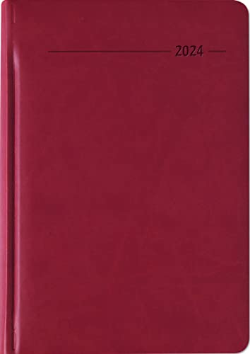 Wochenplaner Tucson rot 2024 - Büro-Kalender A5 - Cheftimer - red - 1 Woche 2 Seiten - 128 Seiten - Tucson-Einband - Alpha Edition