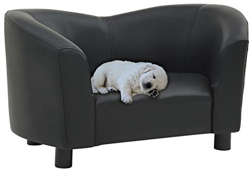 Tidyard Hundesofa Hundecouch Hundebett Haustiersofa Hundematte Hundesessel & -Sofas Sofa Schwarz 67x41x39 cm Kunstleder