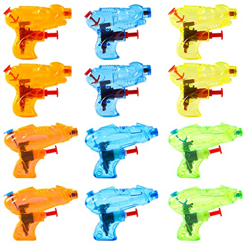 DERAYEE 12 Stück Kleine Wasserpistolen Spielzeuge Mini Wasserpistolen Wasserkampf für Kinder Sommer Pool Strand Wasserkampf
