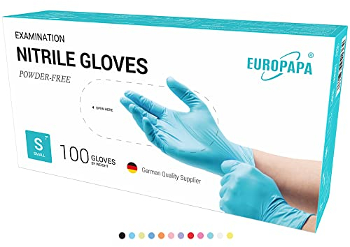 EUROPAPA® 500x Einweghandschuhe Nitrilhandschuhe puderfrei Untersuchungshandschuhe EN455 EN374 latexfrei Einmalhandschuhe Handschuhe in Gr. S, M, L & XL verfügbar (Hellblau, S)