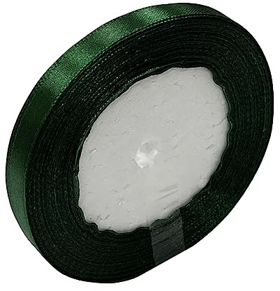 Haobase Satinband, 10 mm × 22 m, doppelseitiges Polyester-Geschenkband zum Basteln, Weihnachten, Valentinstag, Blumensträuße, DIY-Nähprojekte, Kuchen, Hochzeit, Party-Dekoration (dunkelgrün)