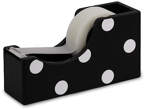 Kate Spade New York Cute Tape Dispenser, Clear Tape Desk Dispenser, Decorative Desk Accessory, Picture Dot