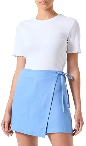 JJXX Jxmary Linen HW Skort Pnt Falda pantalón, Azul, XS para Mujer