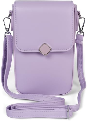 styleBREAKER Bolso bandolera tipo caja de piel sintética para mujer | Bolso bandolera 11x16,5x4,5 cm, cierre magnético, 8 ranuras para tarjetas, correa ajustable 72-133 cm.
