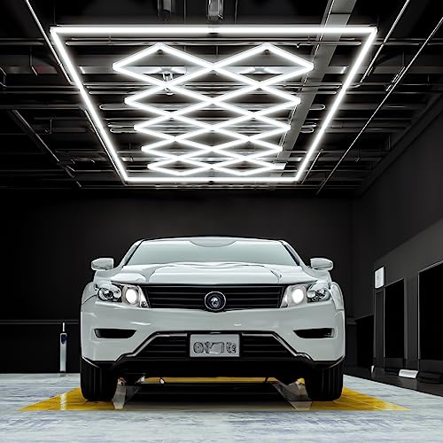 Neatfi 56,320 Lumens LED Garage Light - Ultra-Bright Shop Lighting | Easy Ceiling Installation | Auto Shops, Salons, Basements, Warehouse & Gyms (Diamond Grid, White)