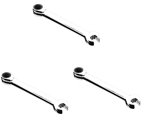 OSALADI 3pcs Spanner Ratchet Wrench Dual Head Spanner Socket Wrench Tool Ratchet