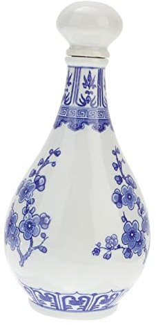 GRIRIW Blue and White Porcelain Wine Bottle Airtight Storage Container Capacity for Wine Making Bottle for Home Travel Use