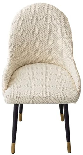 ZRCYXDW Fundas Sillas De Comedor Elasticas, Comedor Sillas Cubiertas con Brazos Respaldo con Reposabrazos Extraíble Fundas para Sillas De Comedor Lavable para Comedor-Beige-Pack de 1