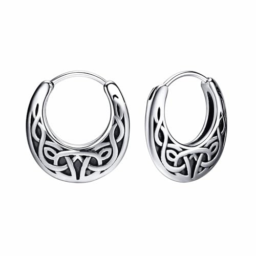 Ohrringe Herren Wikinger Ohrstecker Edelstahl - Hypoallergene Kreis Hoop Creolen Ohrschmuck Keltischer Schmuck Ohrringe, Wikinger Deko mit Keltische für Männer Jungen