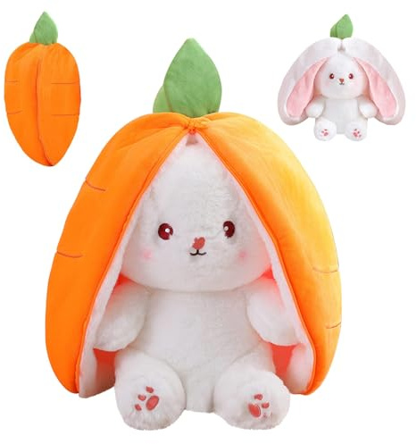 Plushies Rabbit Plush Toy, Easter Bunny Pillow With Zipper, Cute Plush Bunny for Girls Boys Children's Day and Birthday Easter Gifts for Kids