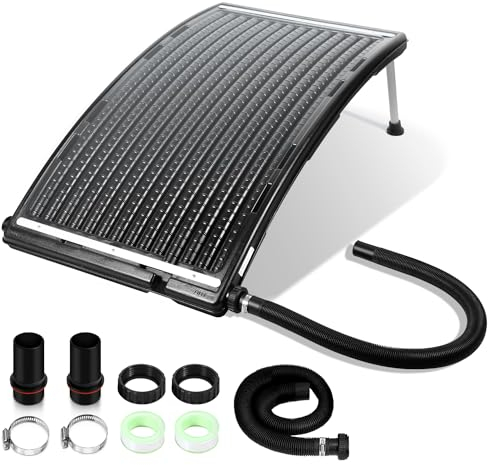 Vkechh Poolheizung Solar, 113 x 69 x 35cm Sonnenkollektor Pool,Solarheizung 10000 L/H,32-40mm Anschluss Solar Poolheizung Erweiterbar,Solaranlage für Warmwasser Gartendusche Pool,Poolheizung